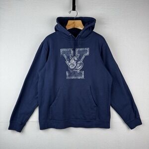 Yale University Bulldogs Men's Large Blue Faded Hoodie Sweatshirt Ivy League